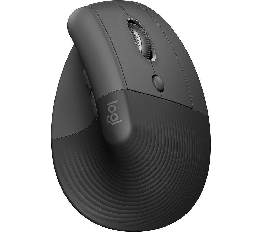 LOGITECH Lift Vertical Ergonomic Optical Mouse - Graphite, Black,Silver/Grey