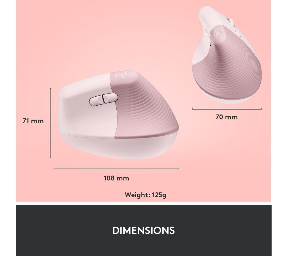 LOGITECH Lift Vertical Ergonomic Optical Mouse - Rose image number 9 of 10