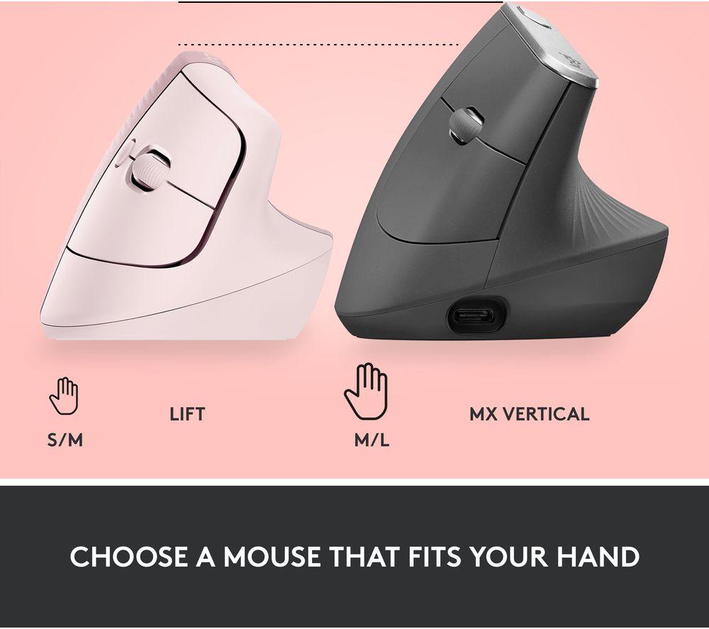 LOGITECH Lift Vertical Ergonomic Optical Mouse - Rose image number 10 of 10