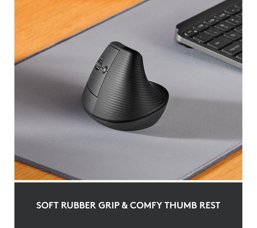 LOGITECH Lift Vertical Ergonomic Optical Mouse - Graphite, Left-Handed image number 2 of 9