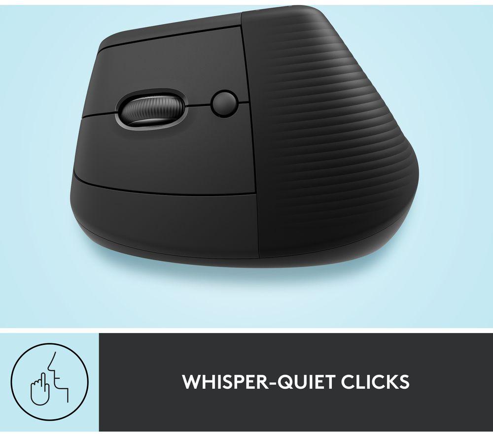 LOGITECH Lift Vertical Ergonomic Optical Mouse - Graphite, Left-Handed image number 7 of 9