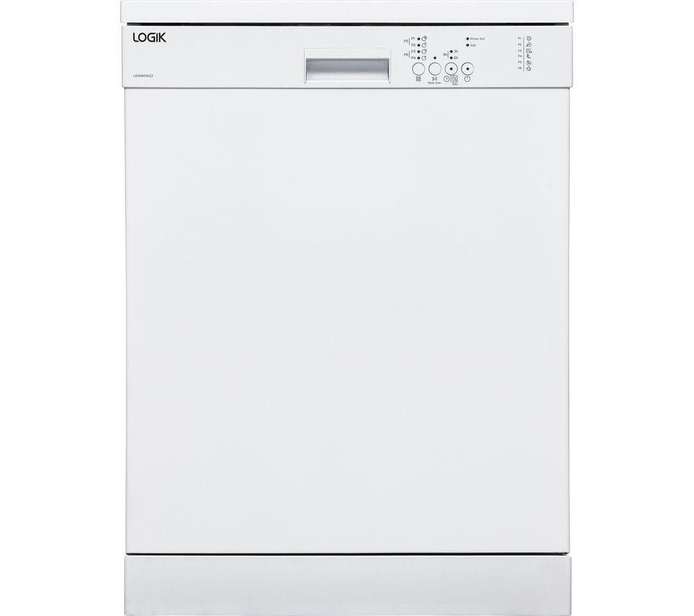 Logik ldw60w22 full size dishwasher white
