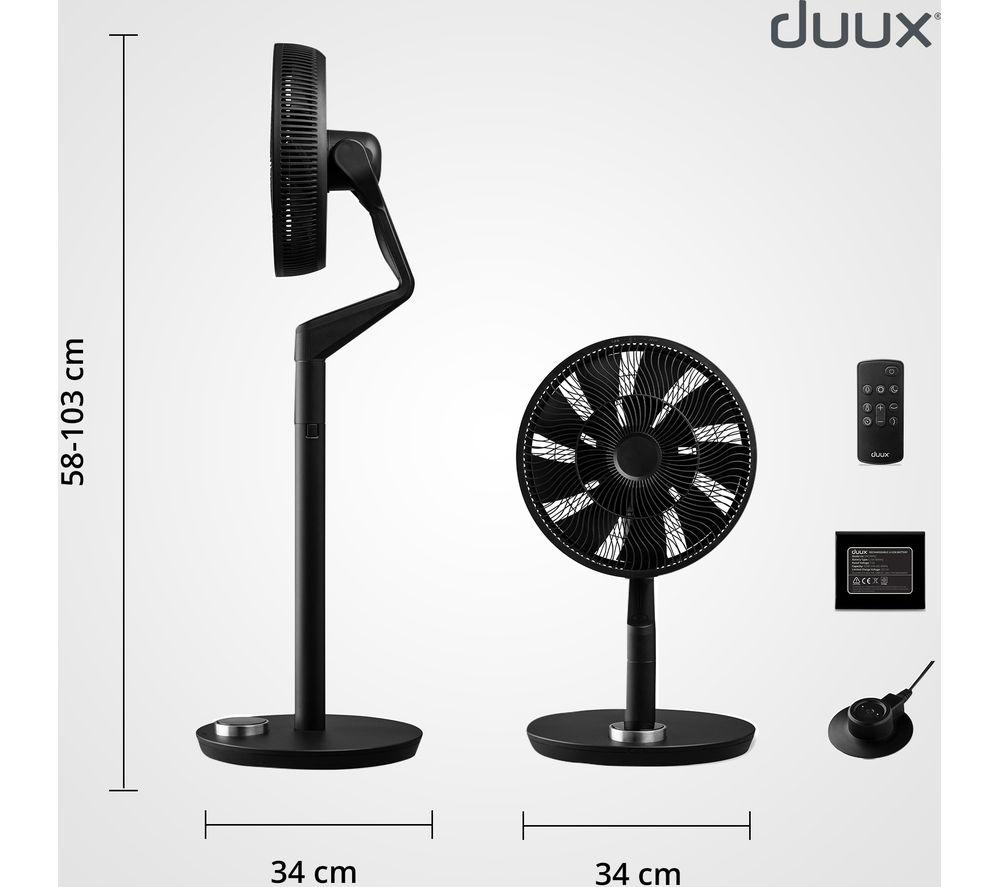 DUUX Whisper Flex Ultimate DXCF14UK 13.8" Smart Cordless Pedestal Fan - Black image number 11 of 12