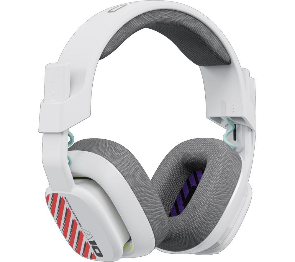 ASTRO A10 Gaming Headset Gen 2 Wired Headset - Over-ear gaming headphones with flip-to-mute microphone, 32 mm drivers, compatible with PlayStation, PC - White