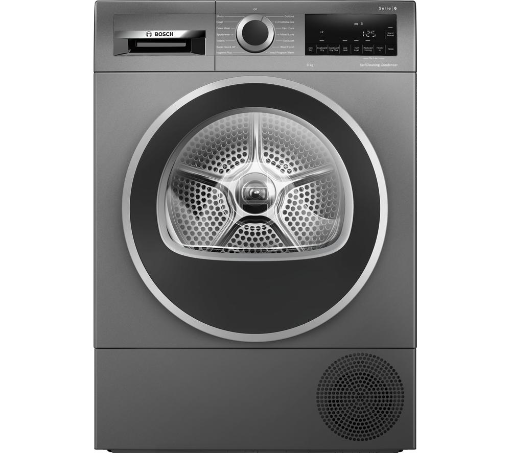 BOSCH Serie 6 WQG245R9GB 9 kg Heat Pump Tumble Dryer Grey
