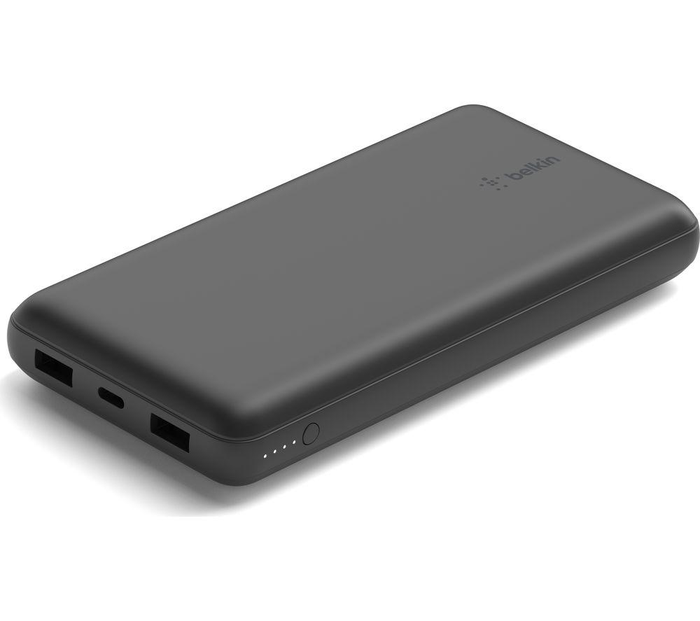 Belkin USB C Portable Charger 20000 mAh, 20K Power Bank with USB Type C Input Output Port and 2 USB A Ports with Included USB C to A Cable for iPhone, Galaxy, Pixel, iPad and More – Black - (2 Pack)