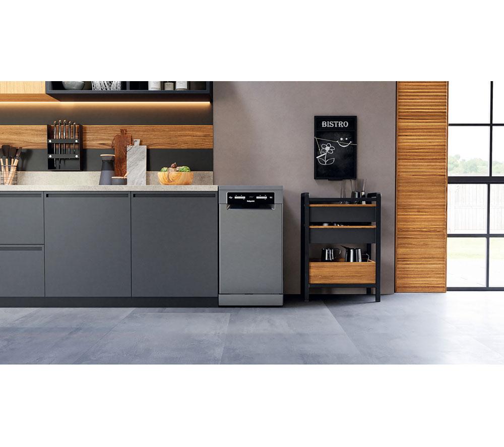 HOTPOINT HSFO 3T223 W X UK N Slimline Dishwasher - Silver image number 4 of 7