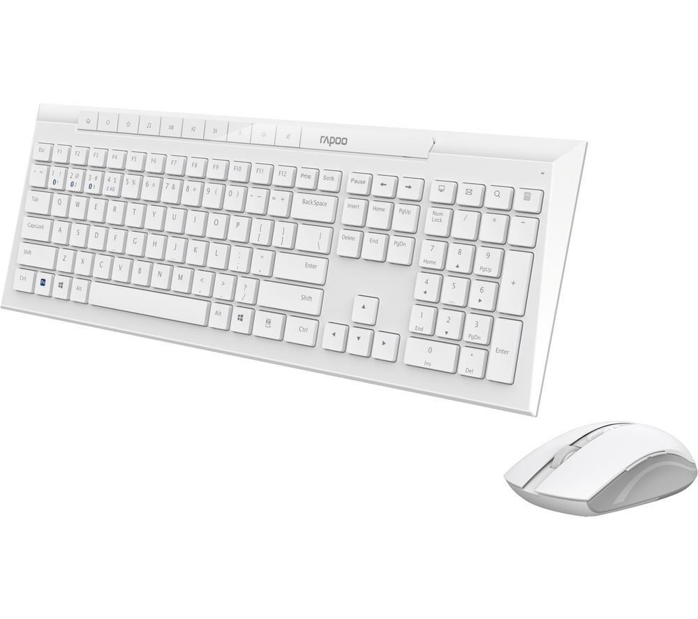 Image of RAPOO 8210M Wireless Keyboard & Mouse Set - White