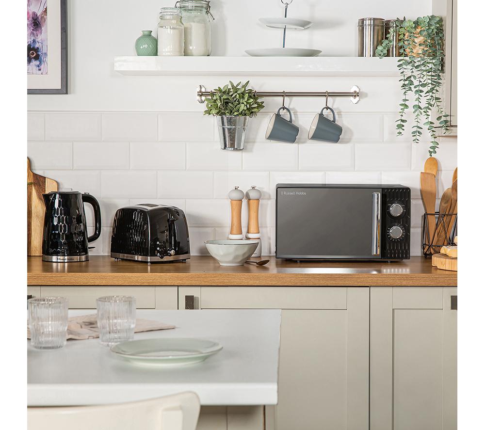 RUSSELL HOBBS Honeycomb RHMM715B Compact Solo Microwave - Black image number 6 of 11