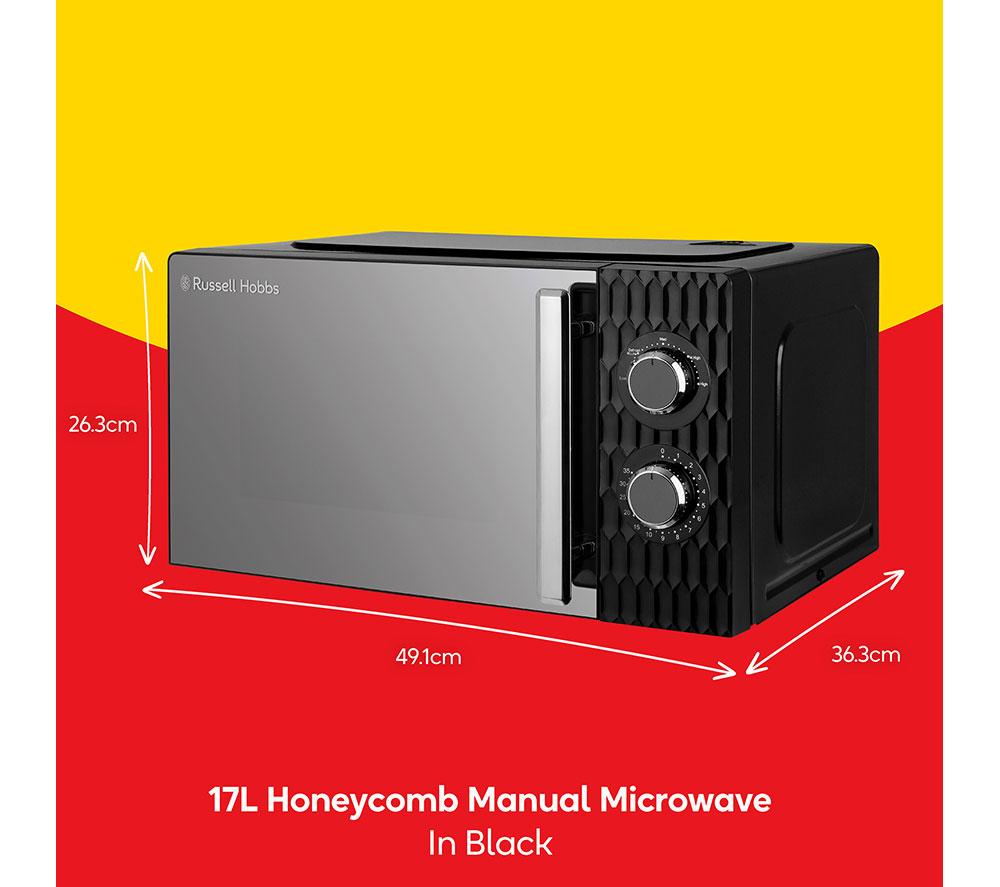 RUSSELL HOBBS Honeycomb RHMM715B Compact Solo Microwave - Black image number 10 of 11