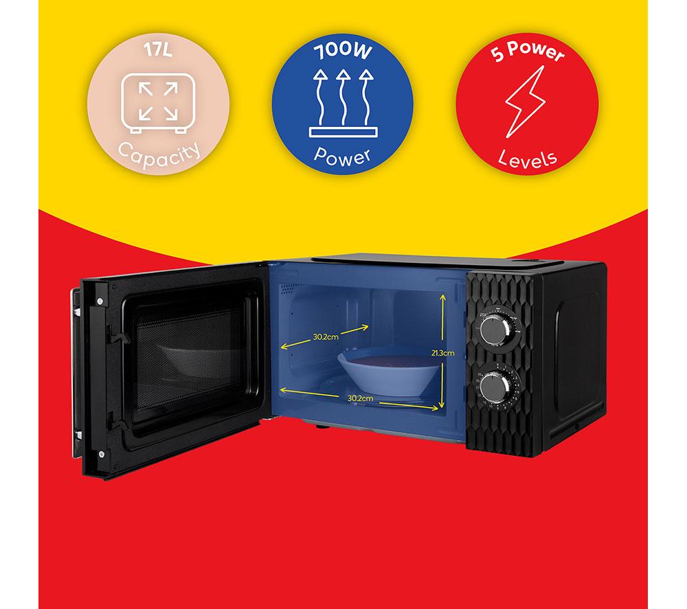RUSSELL HOBBS Honeycomb RHMM715B Compact Solo Microwave - Black image number 11 of 11