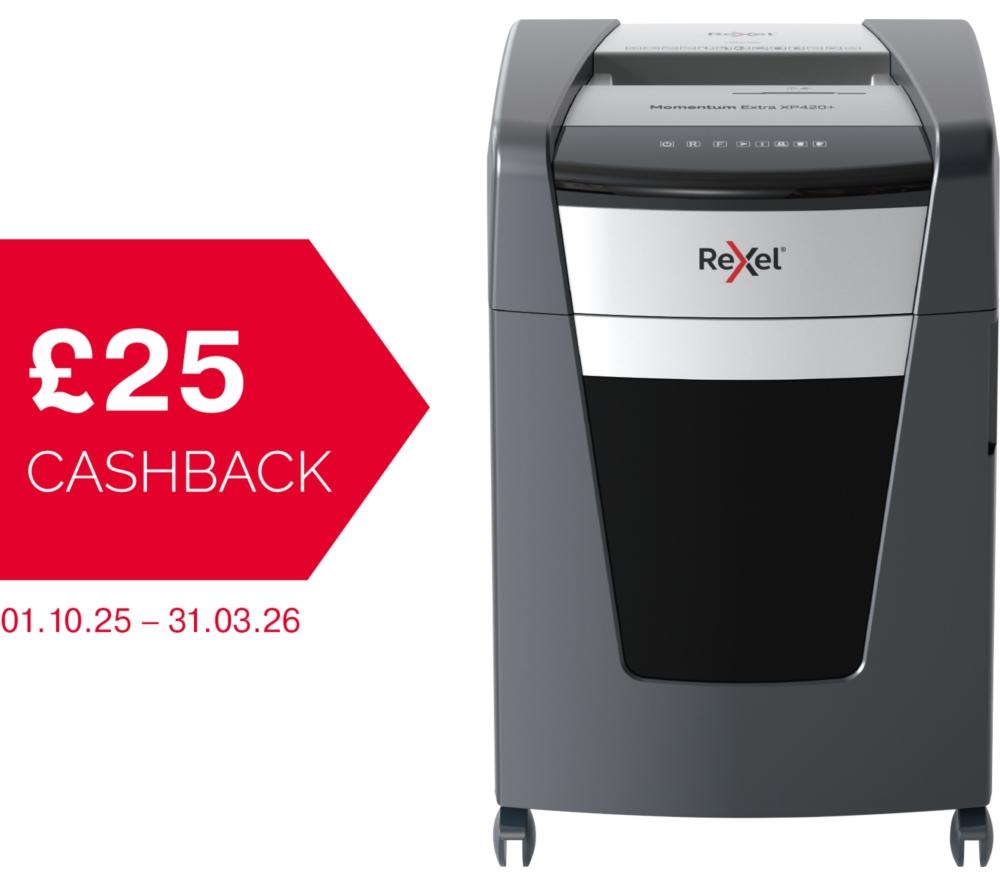 REXEL Momentum P420+ Cross Cut Paper Shredder image number 2 of 9