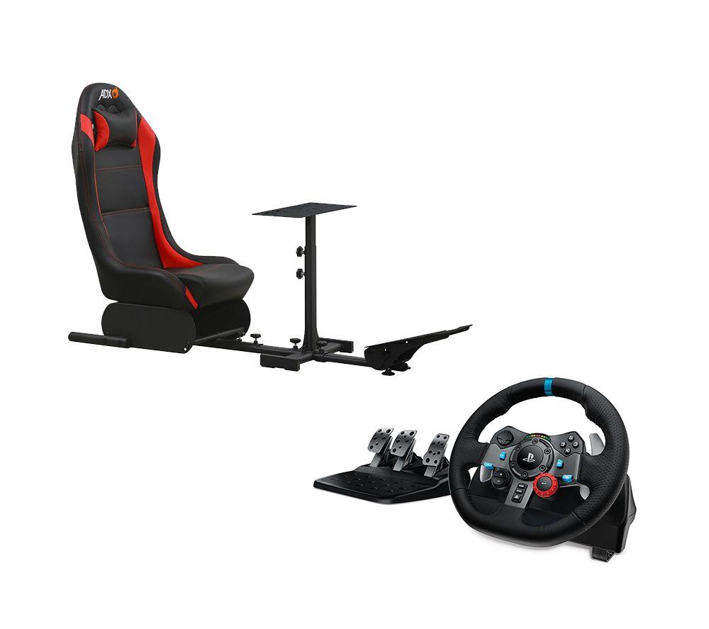 ADX Firebase 22 Cockpit Seat & Logitech Driving Force G29 Wheel & Pedals  Bundle - PlayStation & PC