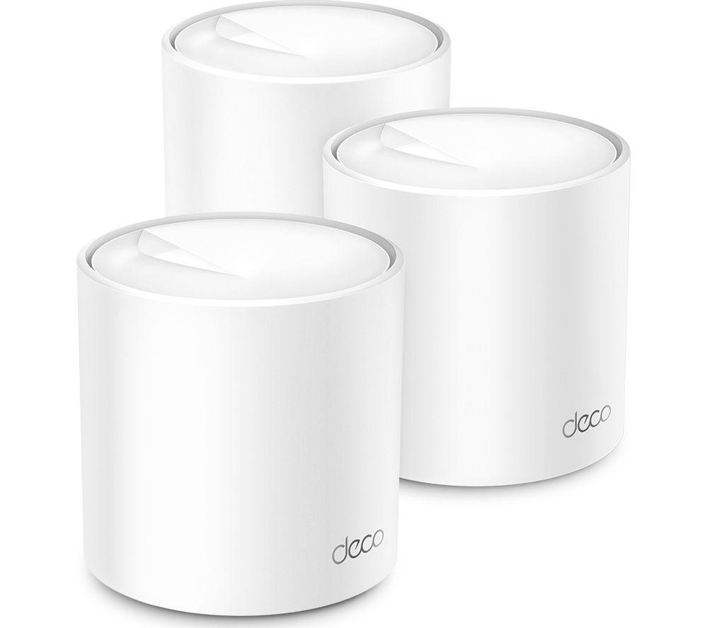 TP-Link Deco X50 AX3000 Whole Home AI-Driven Mesh Wi-Fi 6 System, Dual-Band with Gigabit Ports, Coverage up to 6,500 ft2, Connect up to 150 devices, 1 GHz Dual-Core CPU, HomeShield Security, Pack of 3