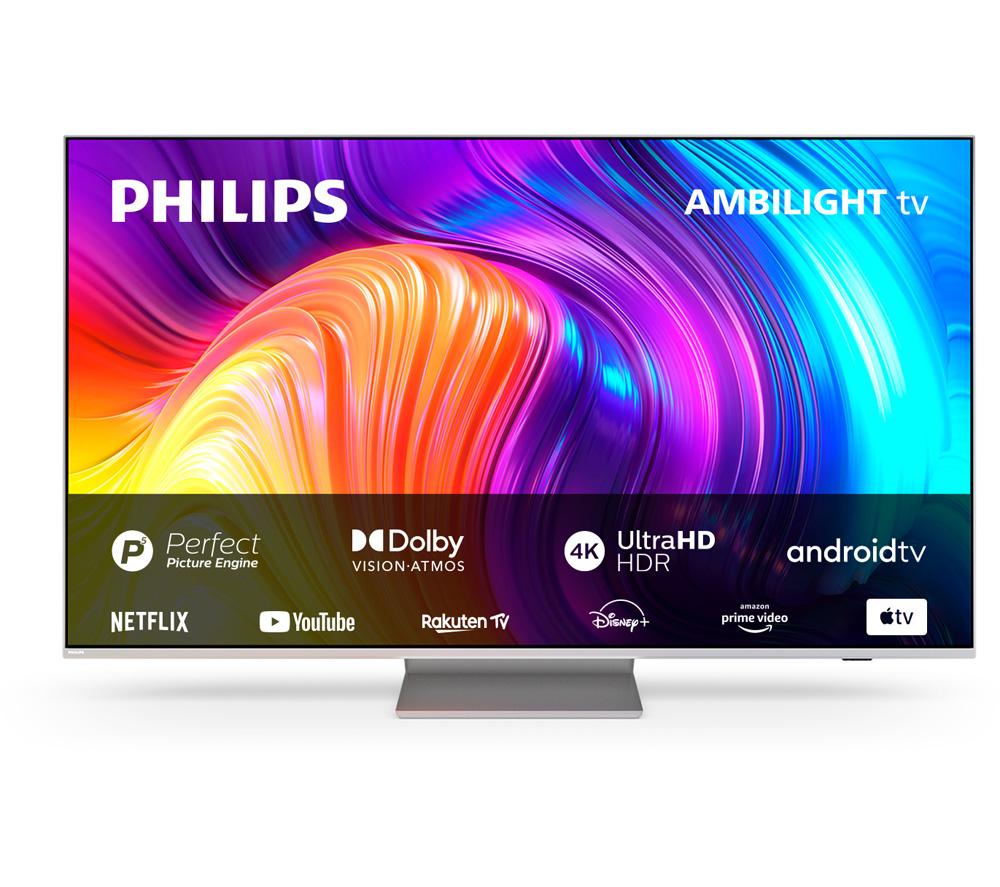 PHILIPS 43PUS8807/12  Smart 4K Ultra HD HDR LED TV with Google Assistant, Silver/Grey