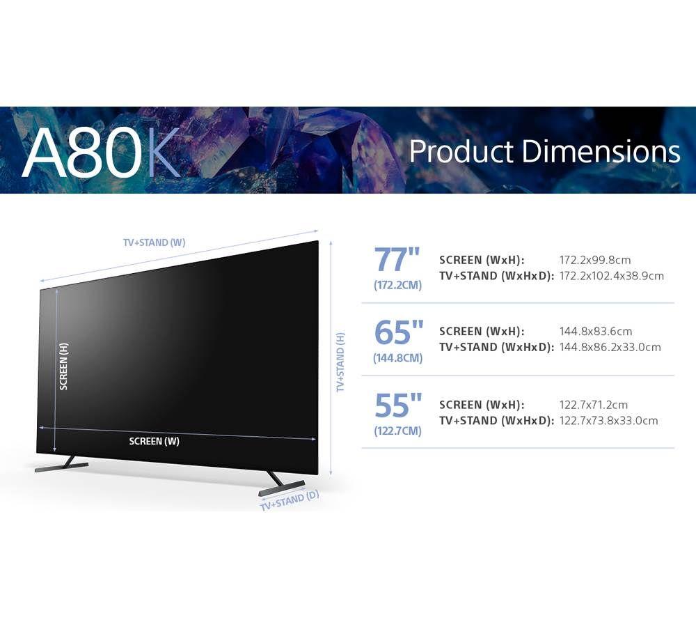 SONY BRAVIA XR-65A80KU 65" Smart 4K Ultra HD HDR OLED TV with Google TV & Assistant image number 13 of 16