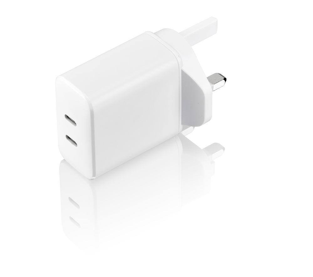 GOJI G40WMD23 40 W Dual USB Type-C Charger, White