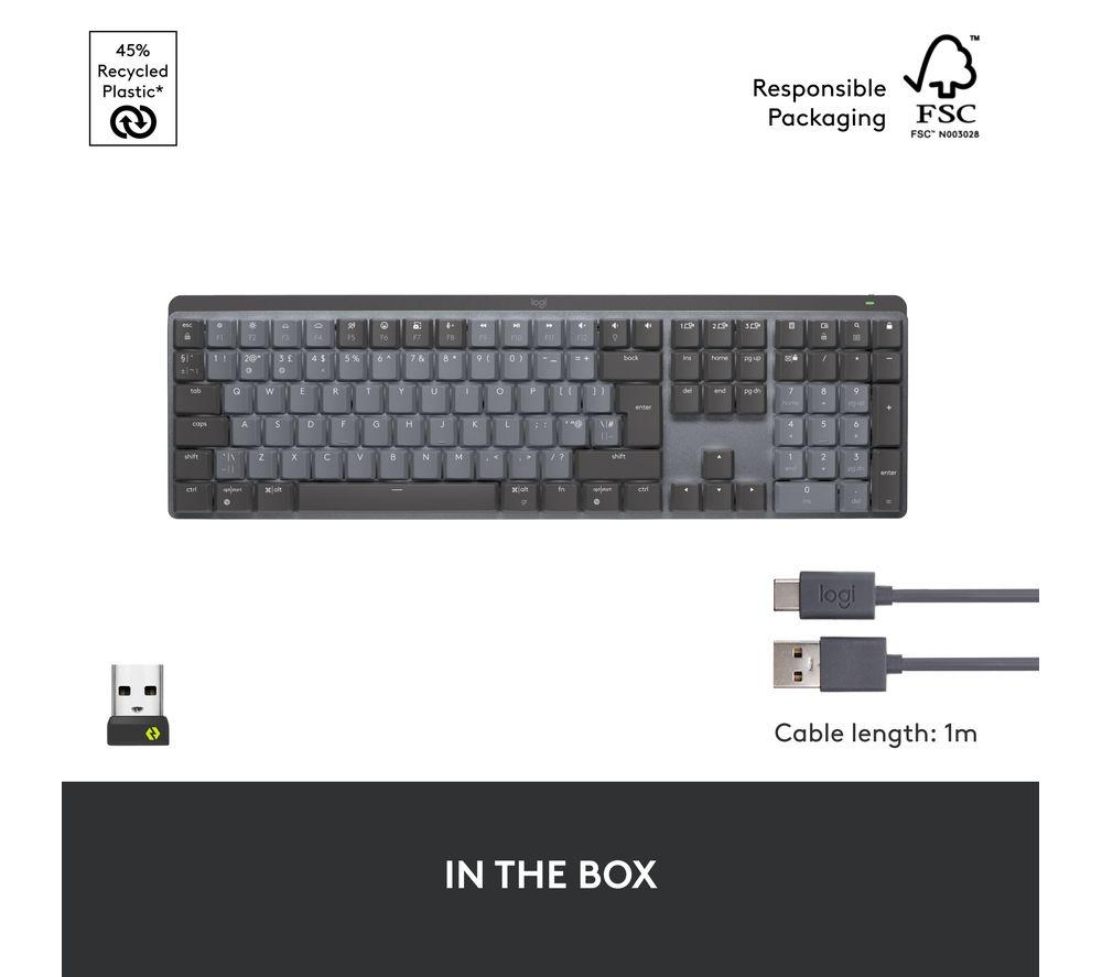 Buy LOGITECH MX Wireless Mechanical Keyboard - Graphite | Currys