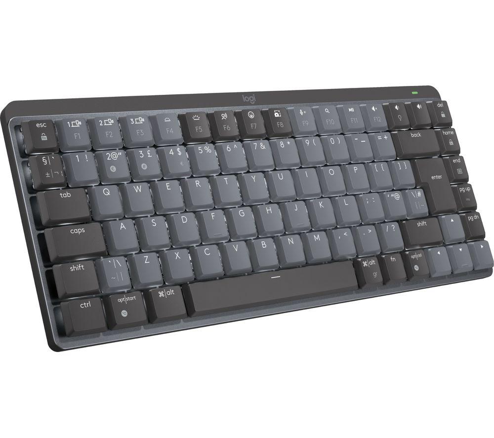 LOGITECH MX Mini Tactile Quiet Wireless Mechanical Keyboard - Graphite, Black,Silver/Grey