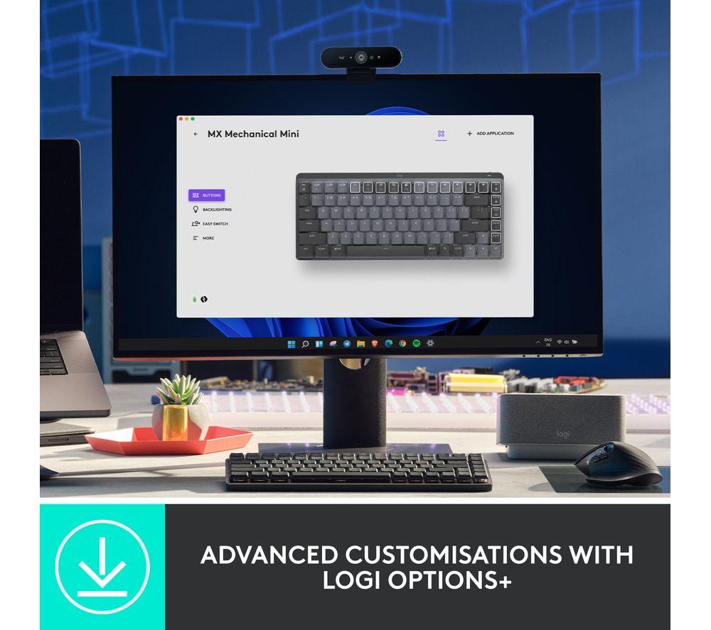 LOGITECH MX Mechanical Mini Tactile Quiet Wireless Keyboard - Graphite image number 7 of 13