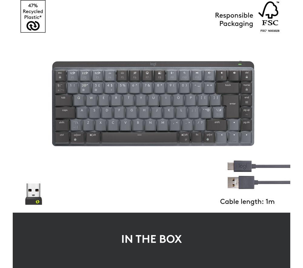LOGITECH MX Mechanical Mini Tactile Quiet Wireless Keyboard - Graphite image number 12 of 13