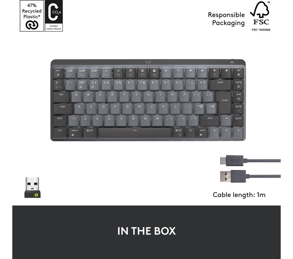LOGITECH MX Mechanical Mini Tactile Quiet Wireless Keyboard - Graphite image number 13 of 13