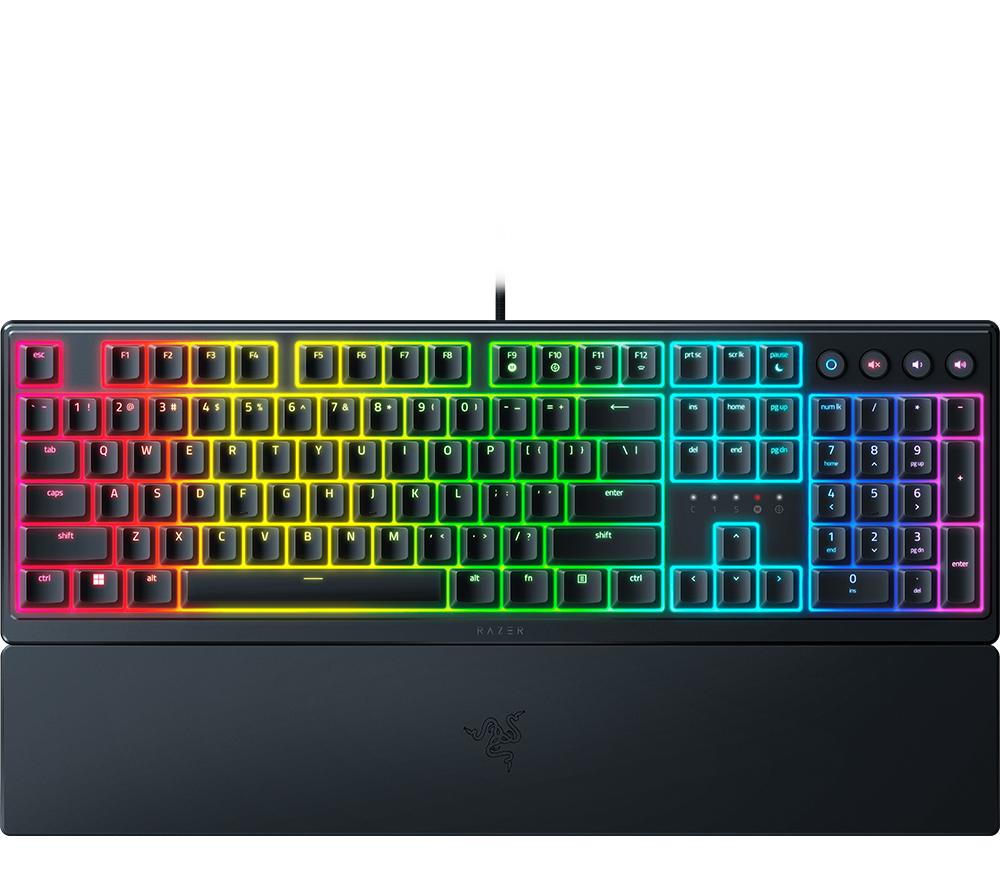 Razer Ornata V3 - Low-profile Mecha-membrane Keyboard Chroma RGB UK Layout | Black & DeathAdder V2 - Wired USB Gaming Mouse with Optical Mouse Switches Black