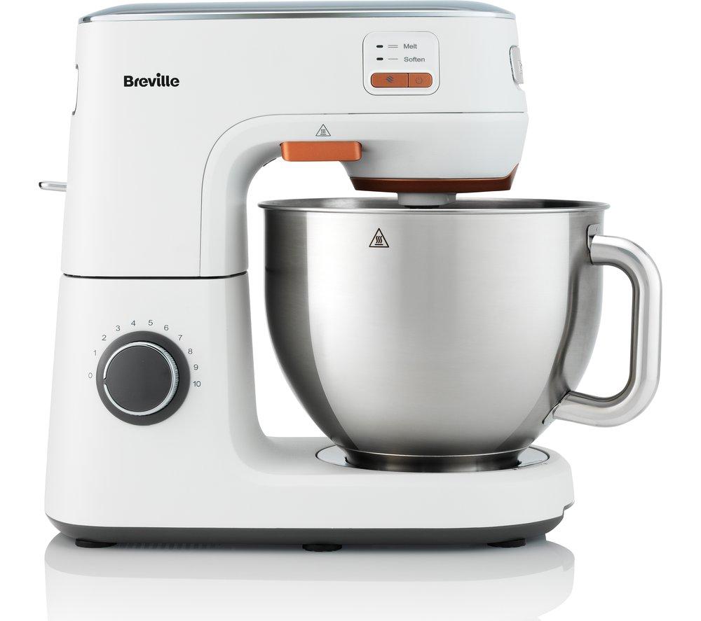 BREVILLE HeatSoft VFM027 Stand Mixer - White & Stainless Steel, Stainless Steel