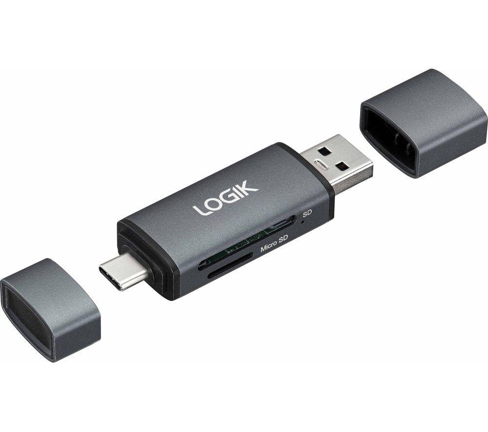 LOGIK LCRAC23 USB Type-C & USB 3.0 Memory Card Reader