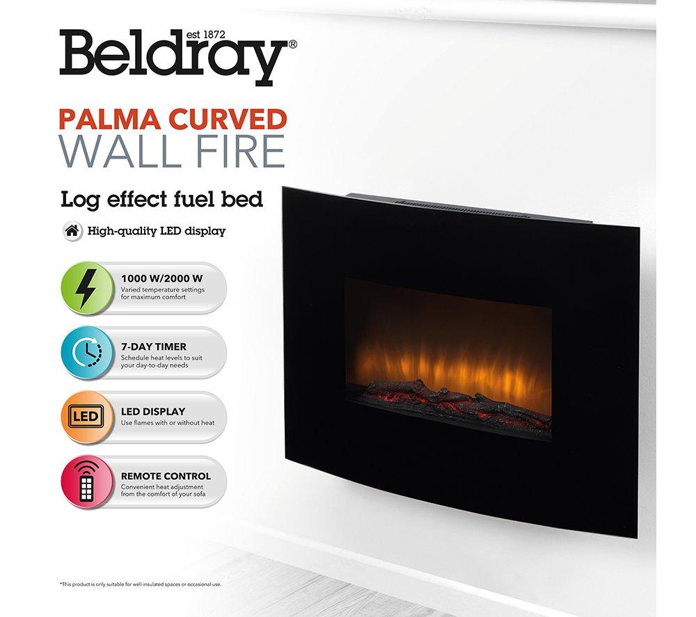 Buy BELDRAY Palma EH3544AR Wall Mounted Electric Fireplace - Black | Currys