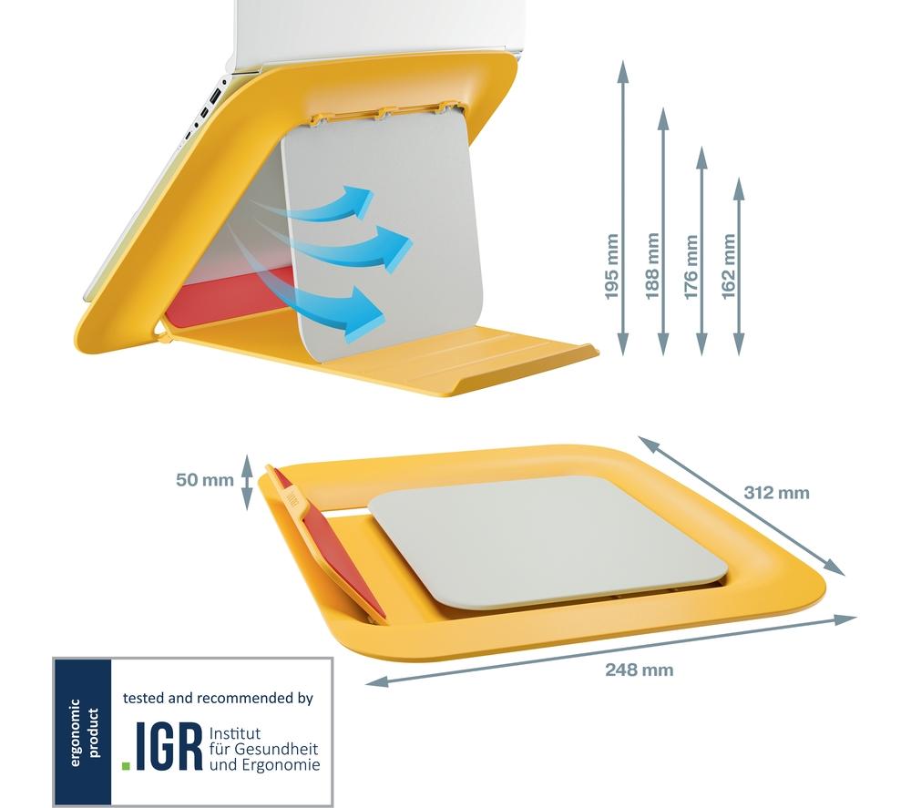 LEITZ Ergo Cosy Laptop Stand - Yellow image number 7 of 15