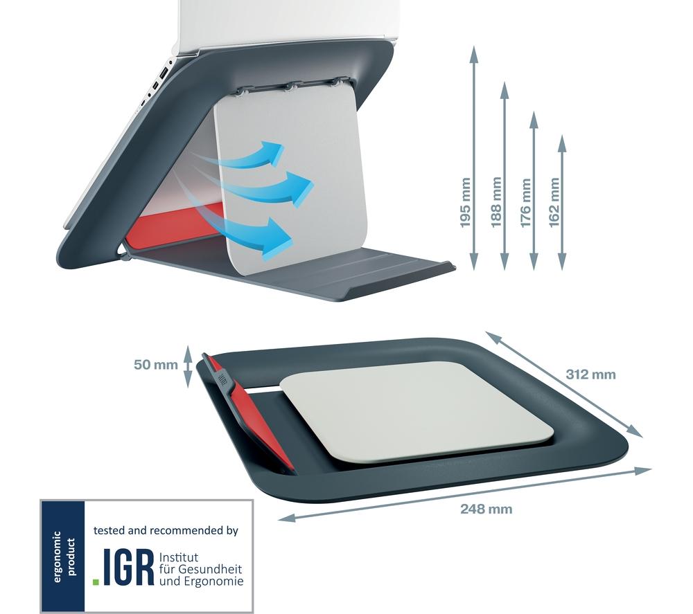 LEITZ Ergo Cosy Laptop Stand - Grey image number 7 of 15