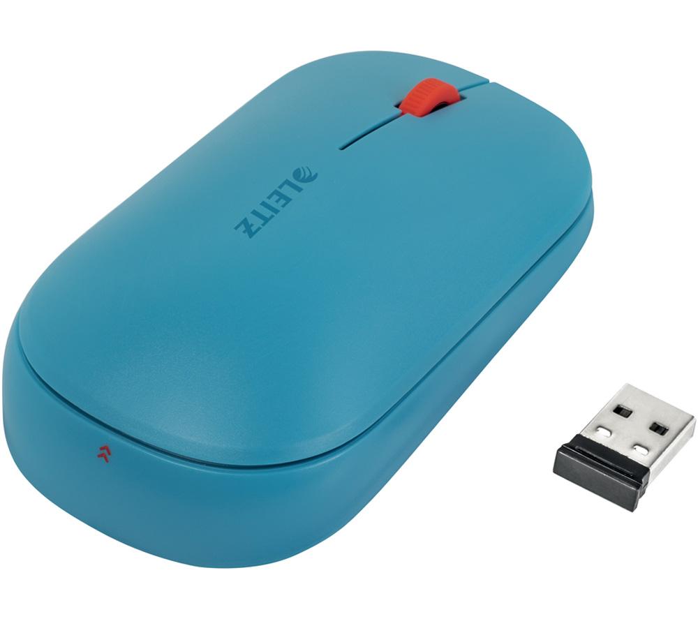 Leitz SureTrack Wireless Bluetooth Mouse, Ambidextrous Mouse Design For Laptop/Computer, Bluetooth or 2.4 GHz USB-A Dongle Connection, Windows, Android & Apple, Cosy Range, Calm Blue, 65310061