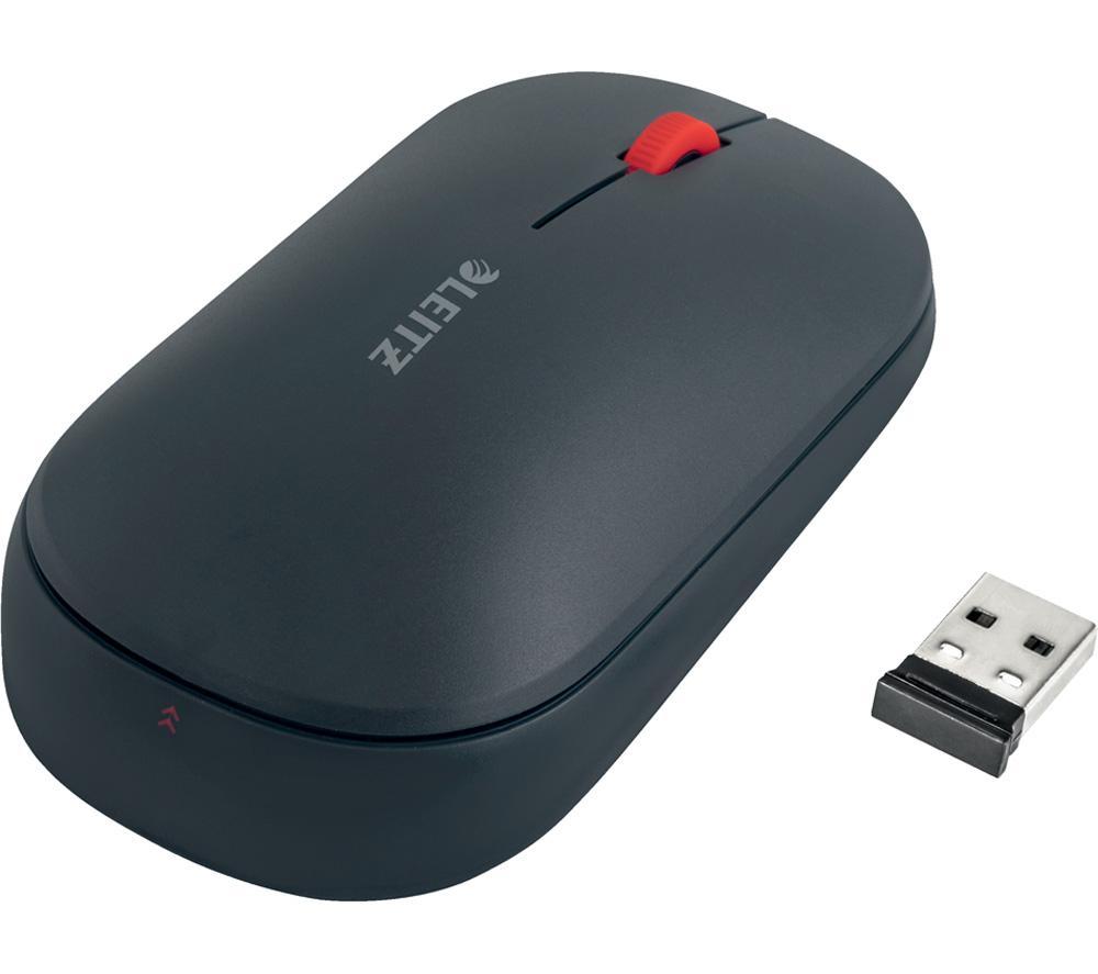 Leitz SureTrack Wireless Bluetooth Mouse, Ambidextrous Mouse Design For Laptop/Computer, Bluetooth or 2.4 GHz USB-A Dongle Connection, Windows, Android & Apple, Cosy Range, Velvet Grey, 65310089