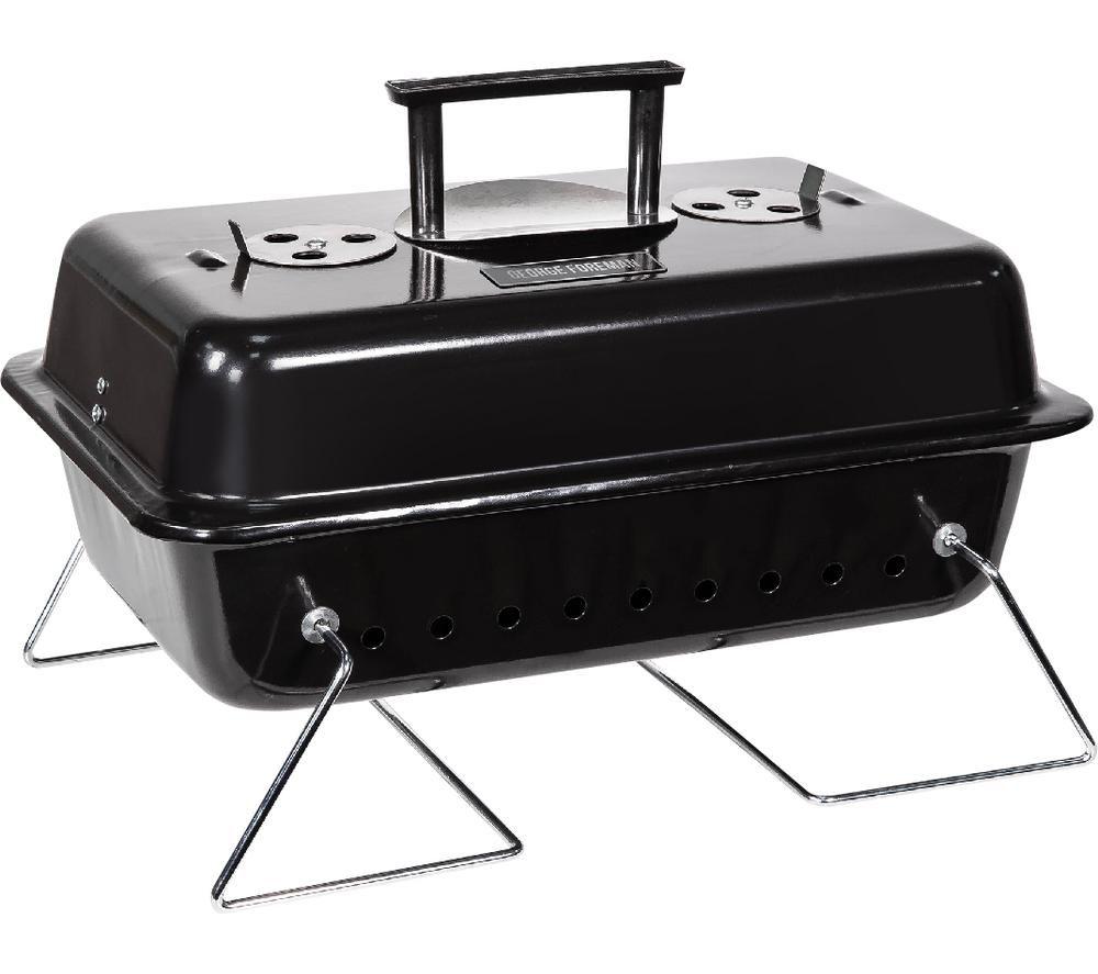 George Foreman On-The-Go GFPTBBQ1003B Portable Charcoal BBQ - Black