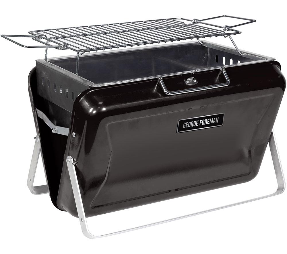 GEORGE FOREMAN Go Anywhere Briefcase GFPTBBQ1005B Portable Charcoal BBQ - Black