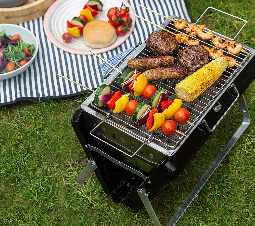 GEORGE FOREMAN Go Anywhere Briefcase GFPTBBQ1005B Portable Charcoal BBQ - Black image number 6 of 12