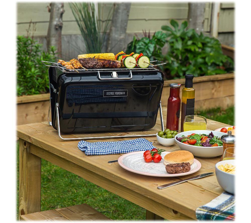 GEORGE FOREMAN Go Anywhere Briefcase GFPTBBQ1005B Portable Charcoal BBQ - Black image number 7 of 12