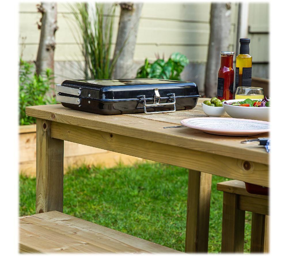 GEORGE FOREMAN Go Anywhere Briefcase GFPTBBQ1005B Portable Charcoal BBQ - Black image number 9 of 12