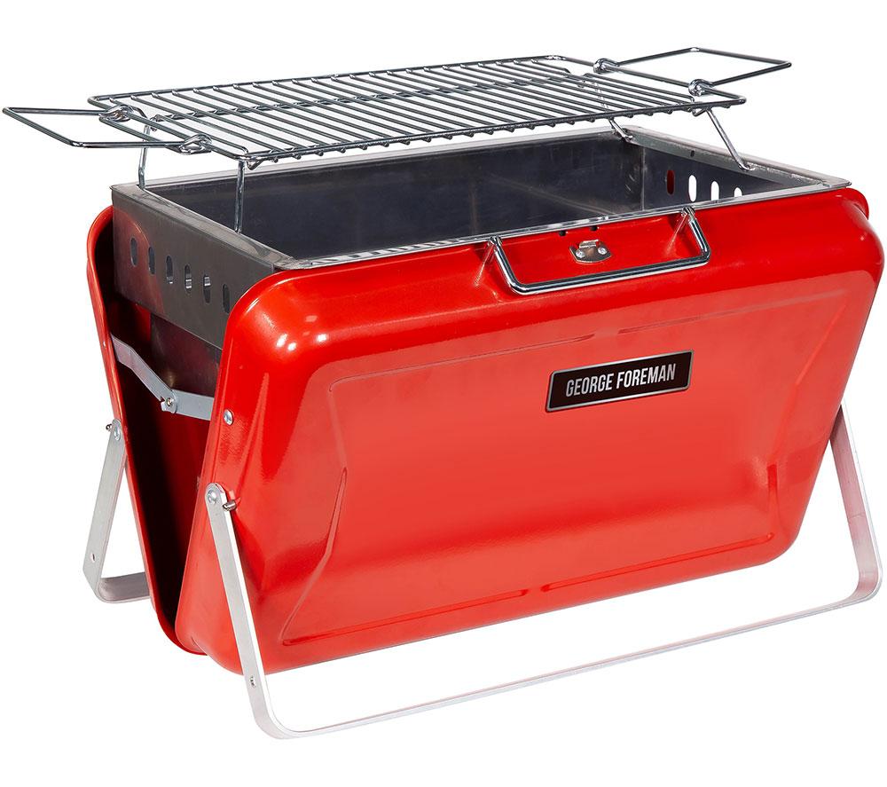 GEORGE FOREMAN Go Anywhere Briefcase GFPTBBQ1005R Portable Charcoal BBQ - Red image number 11 of 13