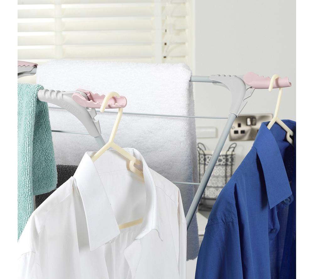 RUSSELL HOBBS LA083357PINKEU7 Clothes Airer - Pink & Grey image number 4 of 7