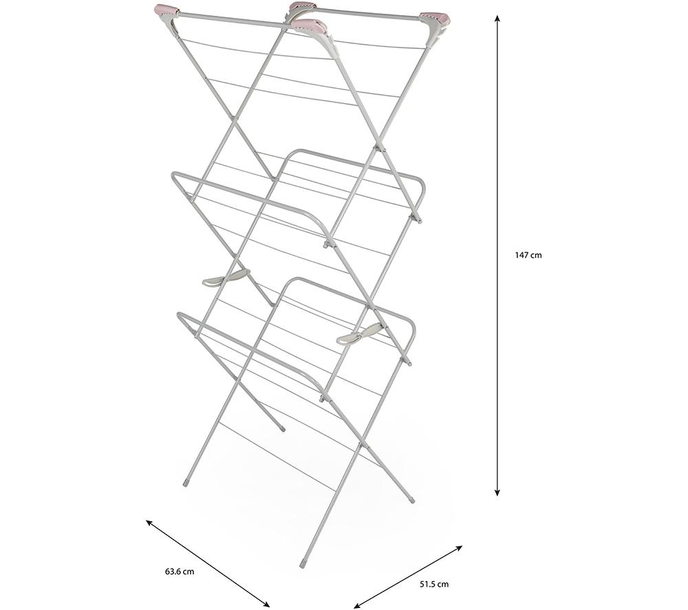RUSSELL HOBBS LA083357PINKEU7 Clothes Airer - Pink & Grey image number 7 of 7
