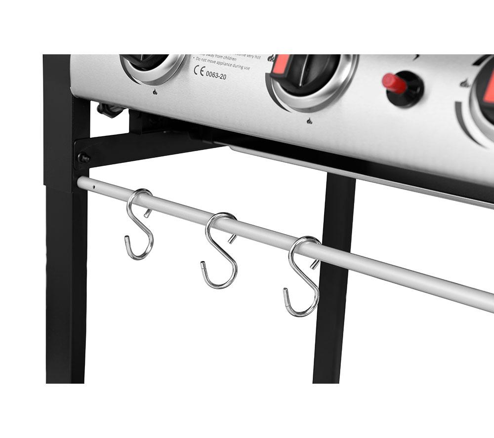 GEORGE FOREMAN GFGBBQ4BW 4 Burner Grill Gas BBQ - Black & Wood Effect image number 8 of 15