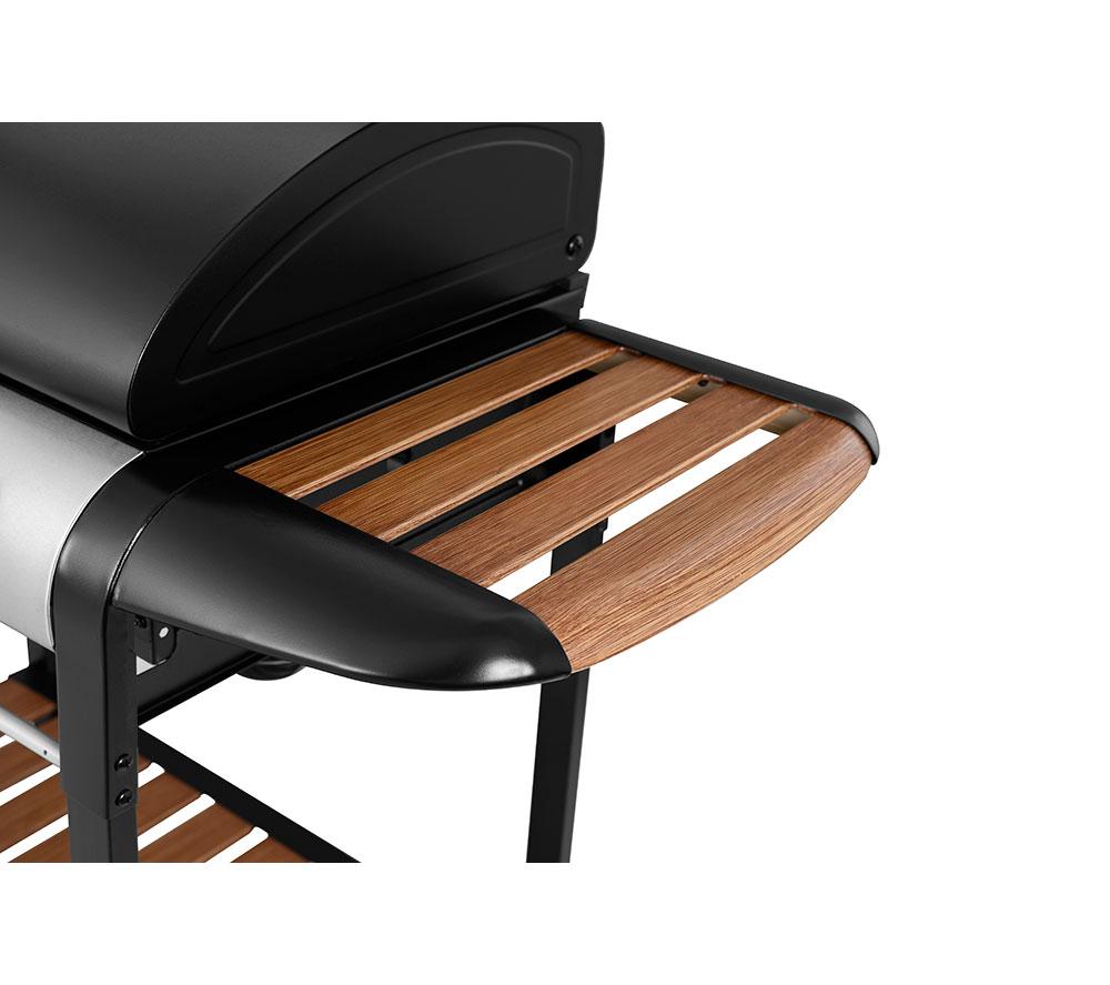GEORGE FOREMAN GFGBBQ4BW 4 Burner Grill Gas BBQ - Black & Wood Effect image number 10 of 15