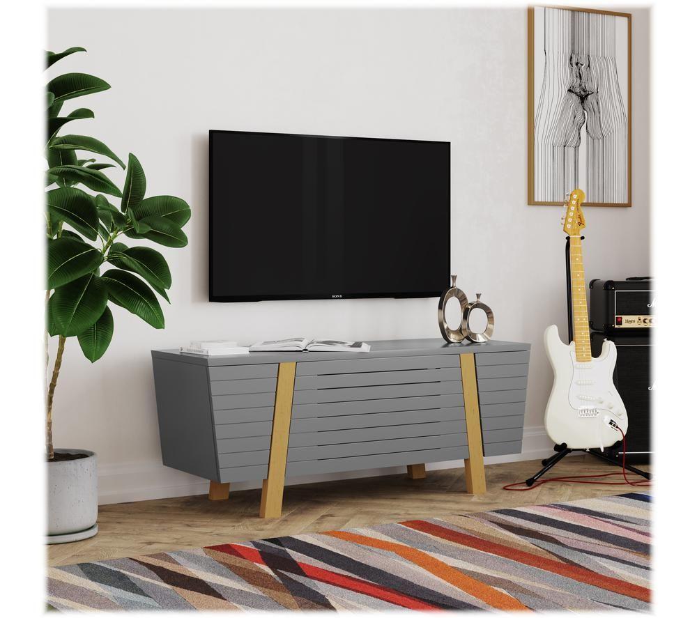 ALPHASON Florence 1200 mm TV Stand for up to 60" TVs - Grey & Oak image number 2 of 5