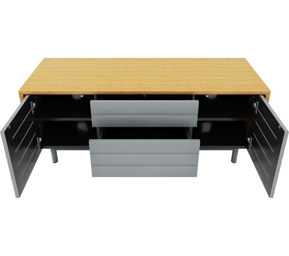 ALPHASON Venice 1200 mm TV Stand for up to 60" TVs - Grey & Oak image number 3 of 5