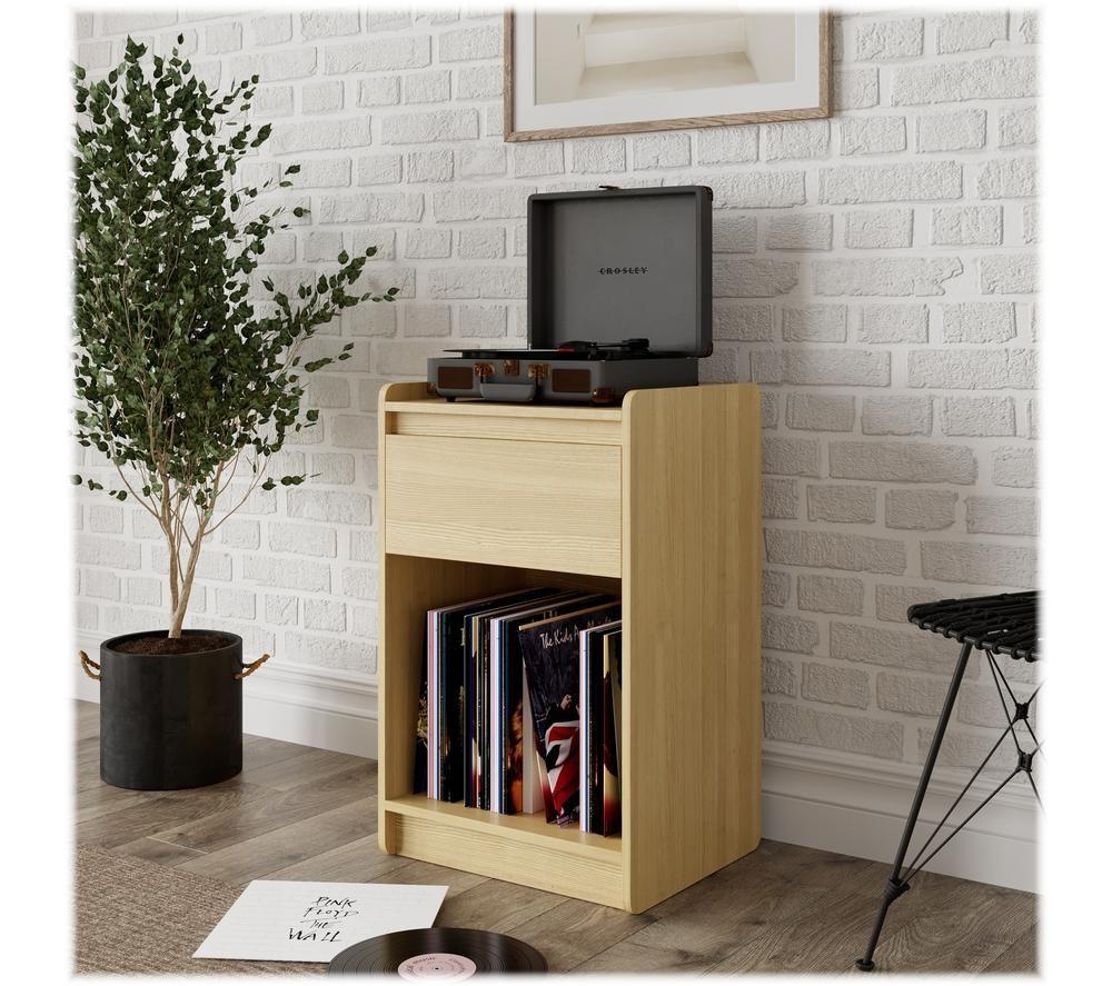 ALPHASON Oslo ATTS1101 Turntable Stand - Light Oak & White image number 2 of 4