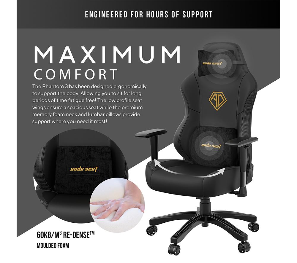 Buy ANDASEAT Phantom 3 Series Gaming Chair Elegant Black Currys