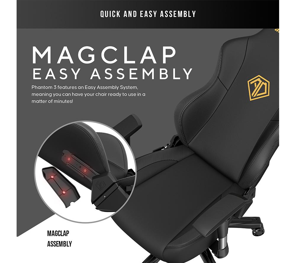 ANDASEAT Phantom 3 Series Gaming Chair - Elegant Black image number 3 of 9