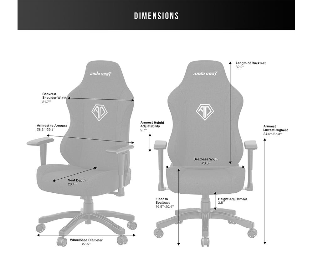 ANDASEAT Phantom 3 Series Gaming Chair - Elegant Black image number 7 of 9